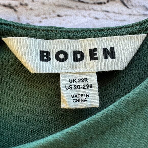Boden Dress Green Side Ruched Jersey Midi Size 20-22 R Versatile Holidays Event - Picture 6 of 8